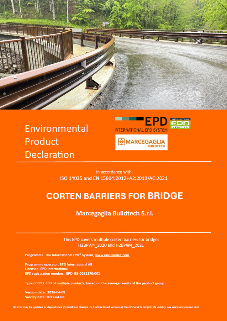 EPD Corten barriers for bridge