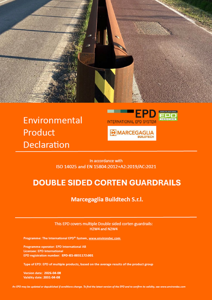 EPD Double sided corten guardrails